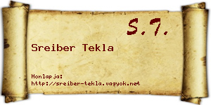 Sreiber Tekla névjegykártya